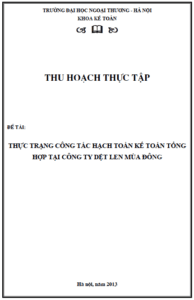 thuc trang cong tac hach toan ke toan tong hop tai cong ty det len mua dong