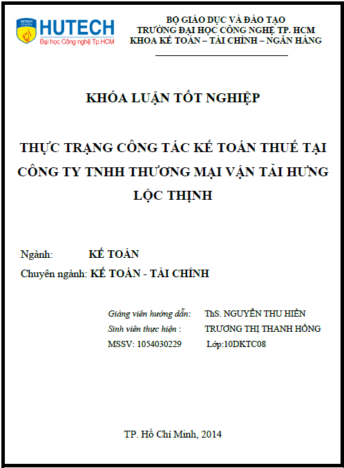 thuc trang cong tac ke toan thue tai cong ty tnhh thuong mai van tai hung loc thinh