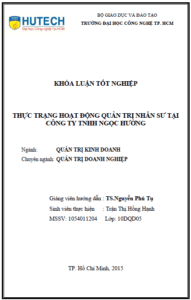 thuc trang hoat dong quan tri nhan su tai cong ty tnhh ngoc huong