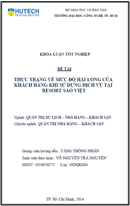 thuc trang ve muc do hai long cua khach hang khi su dung dich vu tai resort sao viet