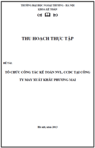 to chuc cong tac ke toan nvl ccdc tai cong ty may xuat khau phuong mai