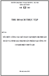 to chuc cong tac ke toan tap hop chi phi san xuat va tinh gia thanh san pham tai cong ty co khi dien thuy loi