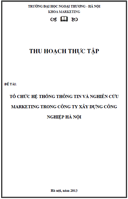 to chuc he thong thong tin va nghien cuu marketing trong cong ty xay dung cong nghiep ha noi