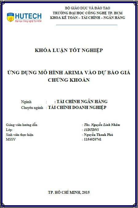 ung dung mo hinh arima vao hoat dong phan tich gia trong thi truong chung khoan viet nam