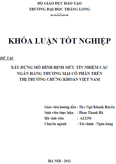 xay dung mo hinh dinh muc tin nhiem cac ngan hang thuong mai co phan tren thi truong chung khoan viet nam