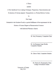 a new interfacial cross linking technique preparation characterization and evaluation of calcium alginate nanoparticles as a protein delivery system
