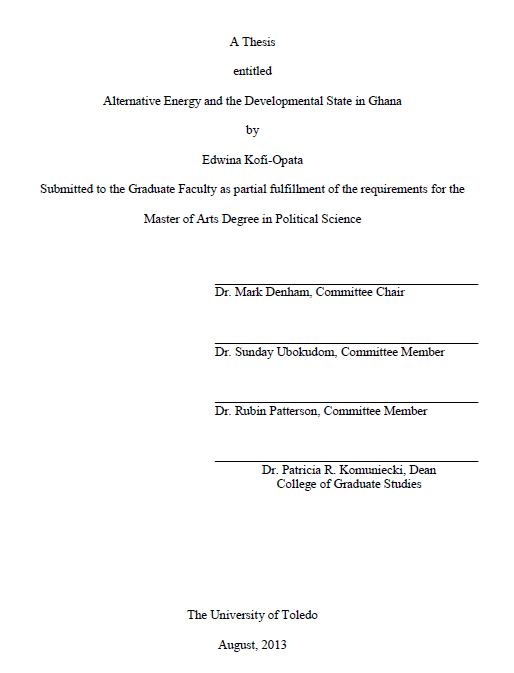 alternative energy and the developmental state in ghana