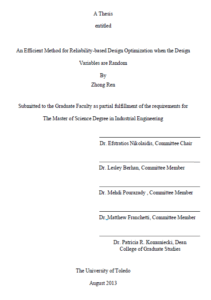 an efficient method for reliability based design optimization when the design variables are random