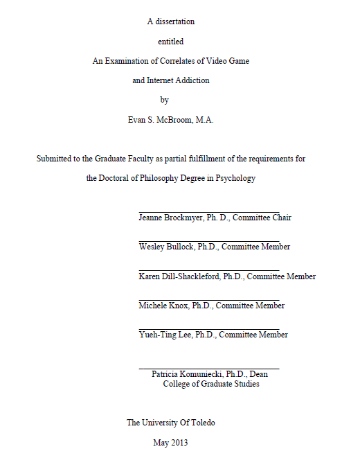 an examination of correlates of video game and internet addiction