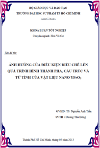 anh huong cua dieu kien dieu che len qua trinh hinh thanh pha cau truc va tu tinh cua vat lieu nano yfeo3