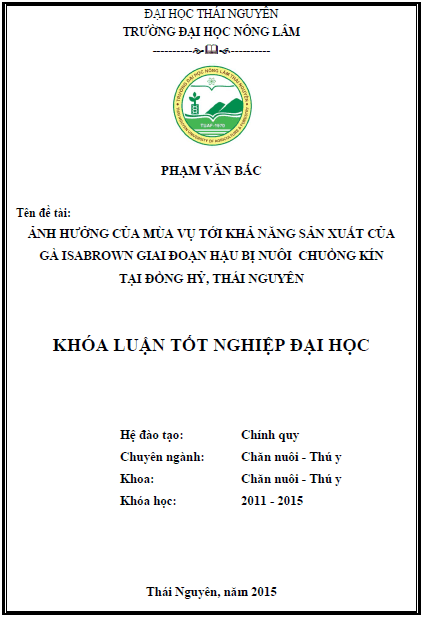 anh huong cua mua vu toi kha nang san xuat cua ga isabrown giai doan hau bi nuoi trong chuong kin tai dong hy thai nguyen