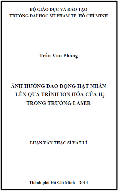 anh huong dao dong hat nhan len qua trinh ion hoa cua h2 trong truong laser