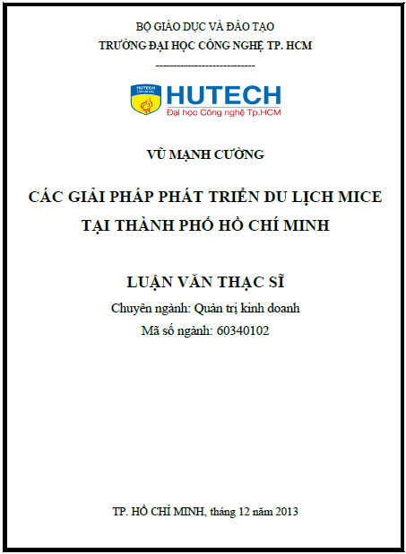 cac giai phap phat trien du lich mice tai thanh pho ho chi minh