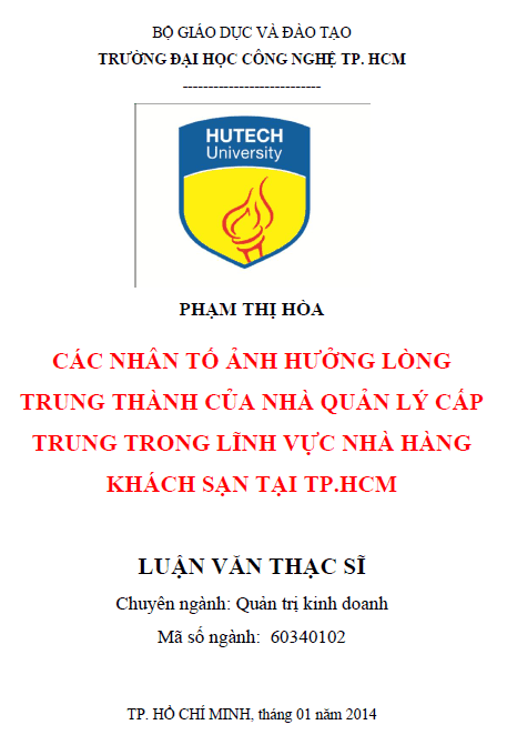 cac nhan to anh huong long trung thanh cua nha quan ly cap trung trong linh vuc nha hang khach san tai thanh pho ho chi minh