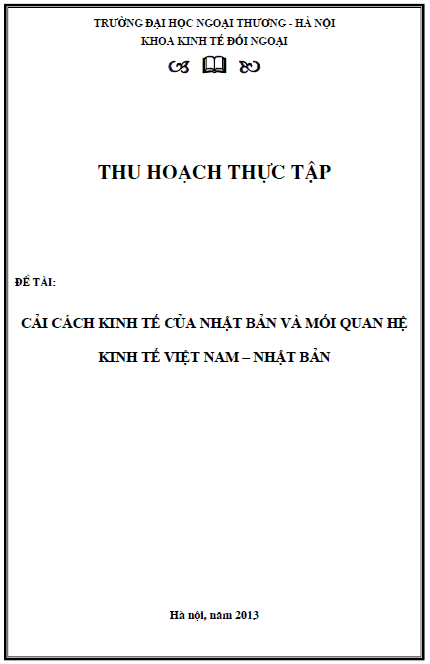 cai cach kinh te cua nhat ban va moi quan he kinh te viet nam nhat ban