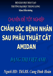 cham soc benh nhan sau phau thuat cat amidan