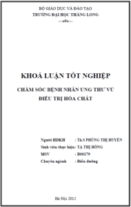 cham soc benh nhan ung thu vu dieu tri hoa chat