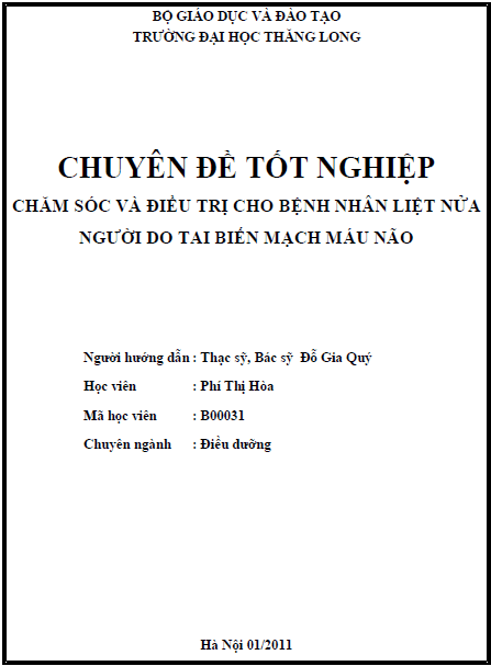 cham soc va dieu tri benh nhan liet nua nguoi do tai bien mach mau nao