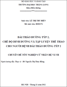 che do dinh duong va tap luyen the thao cho nguoi benh dai thao duong typ 2