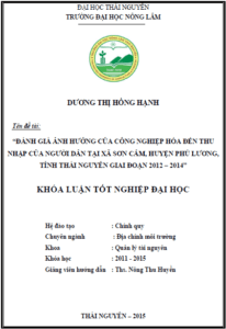 danh gia anh huong cua cong nghiep hoa den thu nhap cua nguoi dan tai xa son cam huyen phu luong tinh thai nguyen giai doan 2012 2014