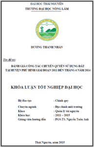 danh gia cong tac chuyen quyen su dung dat tai huyen phu binh giai doan 2011 den thang 6 nam 2014