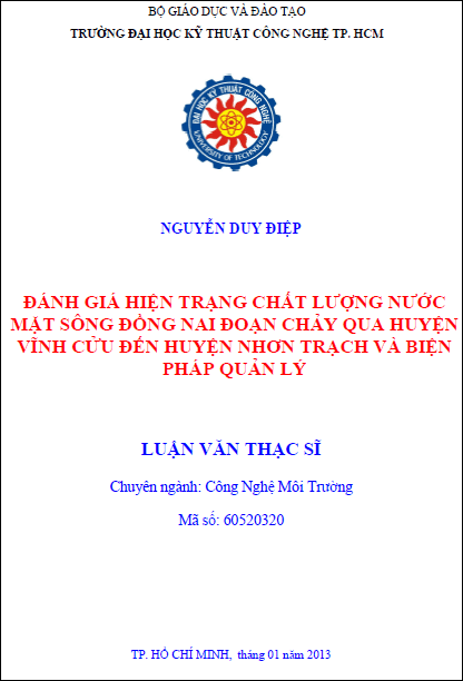 danh gia hien trang chat luong nuoc mat song dong nai doan chay qua huyen vinh cuu den huyen nhon trach va bien phap quan ly