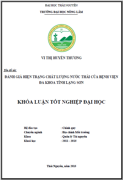danh gia hien trang chat luong nuoc thai benh vien da khoa tinh lang son