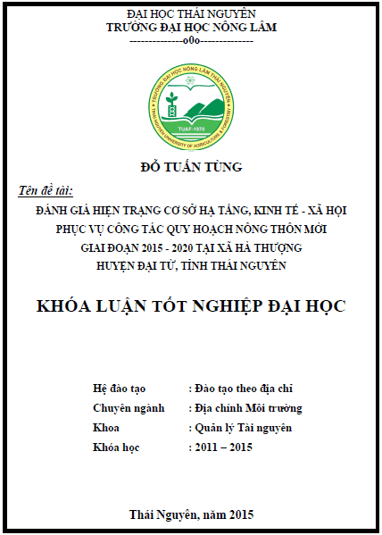 danh gia hien trang co so ha tang kinh te xa hoi phuc vu cong tac quy hoach nong thon moi giai doan 2015 2020 tai xa ha thuong huyen dai tu tinh thai nguyen