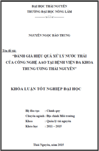 danh gia hieu qua xu ly nuoc thai cua cong nghe aao tai benh vien da khoa trung uong thai nguyen 1