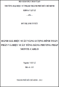 danh gia hieu suat nang luong dinh toan phan va hieu suat tong bang phuong phap monte carlo