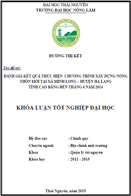 danh gia ket qua thuc hien chuong trinh xay dung nong thon moi tai xa minh long huyen ha lang tinh cao bang den thang 6 nam 2014 1