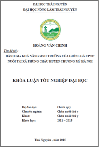 danh gia kha nang sinh truong cua giong ga cp707 nuoi tai xa phung chau huyen chuong my ha noi