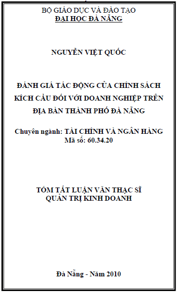 danh gia tac dong cua chinh sach kich cau doi voi doanh nghiep tren dia ban thanh pho da nang
