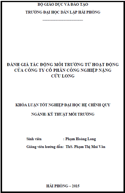 danh gia tac dong moi truong tu hoat dong cua cong ty co phan cong nghiep nang cuu long