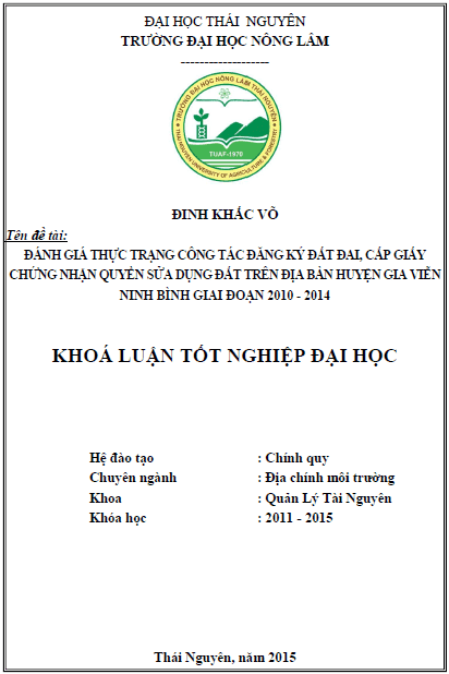 danh gia thuc trang cong tac dang ky dat dai cap giay chung nhan quyen sua dung dat tren dia ban huyen gia vien ninh binh giai doan 2010 2014 1