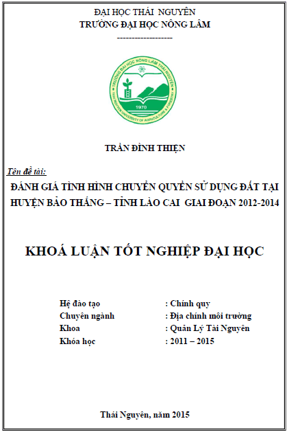 danh gia tinh hinh chuyen quyen su dung dat tai huyen bao thang tinh lao cai giai doan 2012 2014 1