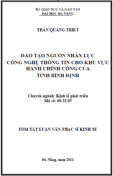 dao tao nguon nhan luc cong nghe thong tin cho khu vuc hanh chinh cong cua tinh binh dinh