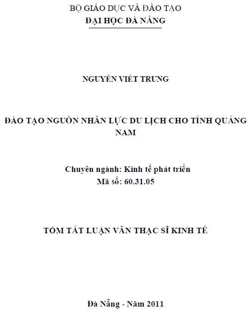 Đào tạo nguồn nhân lực du lịch cho tỉnh Quảng Nam 1 dao tao nguon nhan luc du lich cho tinh quang nam