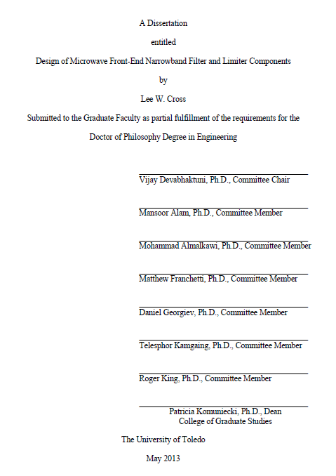 design of microwave front end narrowband filter and limiter components