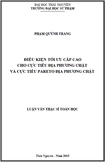 dieu kien toi uu cap cao cho cuc tieu dia phuong chat va cuc tieu pareto dia phuong chat