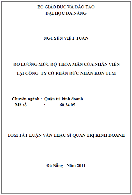 do luong muc do thoa man cua nhan vien tai cong ty co phan duc nhan kon tum