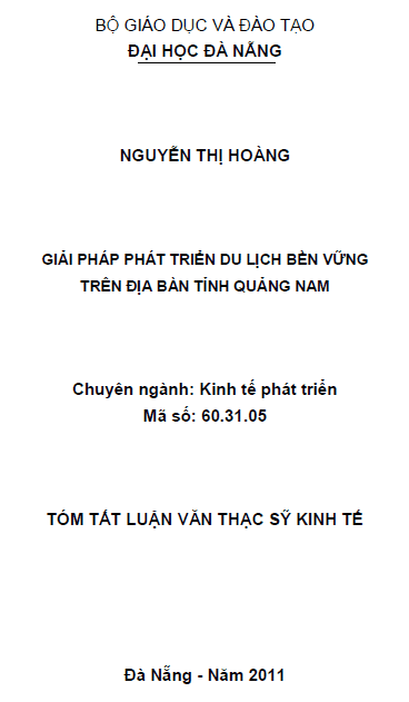 giai phap phat trien du lich ben vung tren dia ban tinh quang nam
