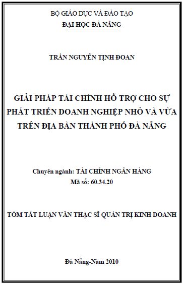 giai phap tai chinh ho tro cho su phat trien doanh nghiep nho va vua tren dia ban thanh pho da nang