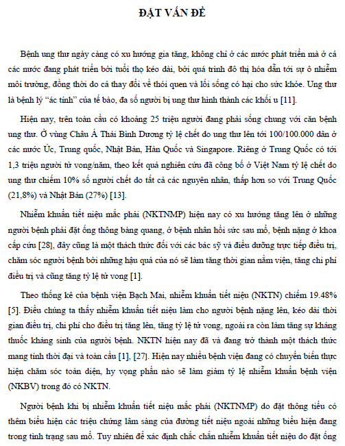 hieu qua cham soc nguoi benh sau mo khoi u va su lien quan den nhiem khuan tiet nieu mac phai tai benh vien k nam 2012