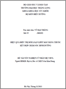 hieu qua dieu tri roi loan lipit mau bang thuoc ket hop cham soc dinh duong