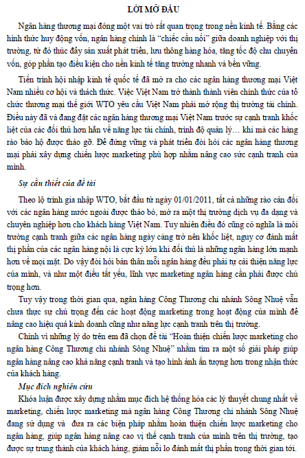 Hoàn thiện chiến lược Marketing cho Ngân hàng Công thương Chi nhánh sông Nhuệ 1 hoan thien chien luoc marketing cho ngan hang cong thuong chi nhanh song nhue