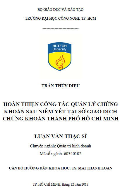 hoan thien cong tac quan ly chung khoan sau niem yet tai so giao dich chung khoan thanh pho ho chi minh