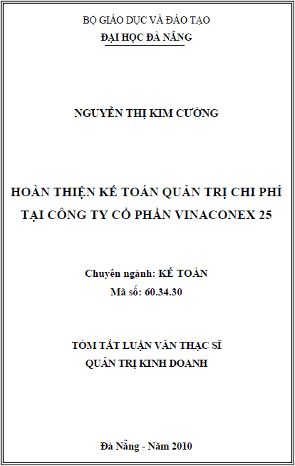 Hoàn thiện kế toán quản trị chi phí tại công ty cổ phần Vinaconex 25 1 hoan thien ke toan quan tri chi phi tai cong ty co phan vinaconex 25