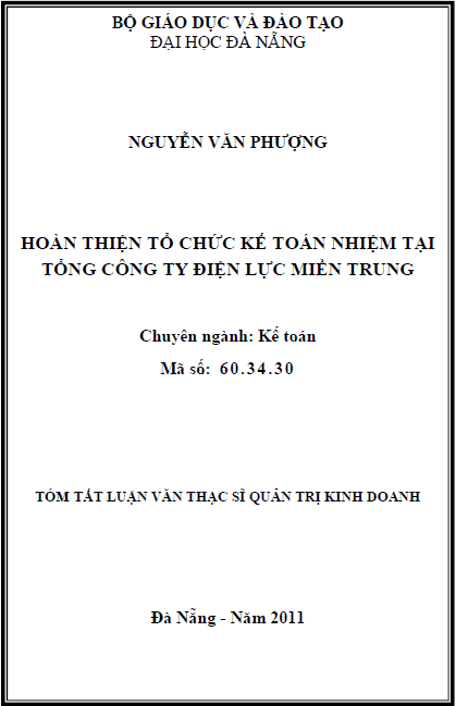 hoan thien to chuc ke toan nhiem tai tong cong ty dien luc mien trung