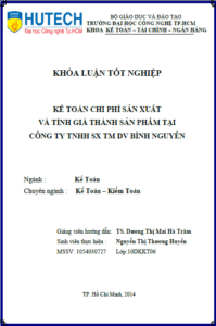 ke toan chi phi san xuat va tinh gia thanh san pham tai cong ty tnhh san xuat thuong mai dich vu binh nguyen